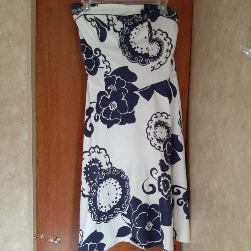 Strapless Flower-print Dress